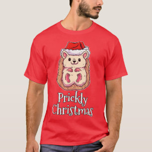 Prickly Christmas Merry Christmas Hedgehog T-Shirt