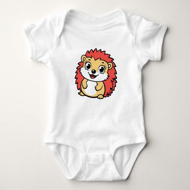 Prickly Cute Hedgehog Snugglesuit Baby Bodysuit (Front)