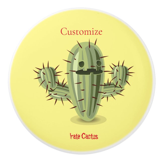 Prickly Irate Cactus Thunder_Cove Ceramic Knob (Front)
