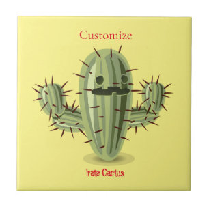 Prickly Irate Cactus Thunder_Cove Ceramic Tile
