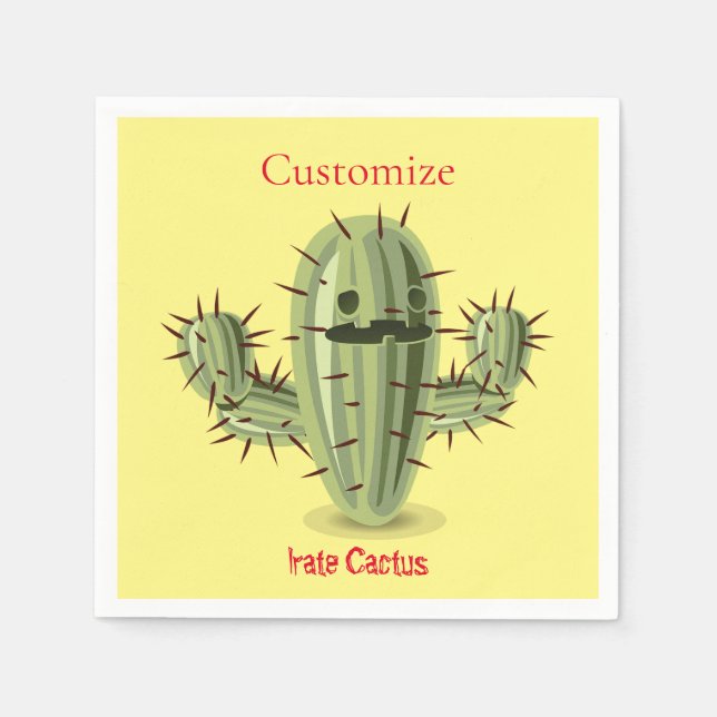 Prickly Irate Cactus Thunder_Cove Napkin (Front)