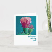 Prickly Pear Art on Folded Thank You Card