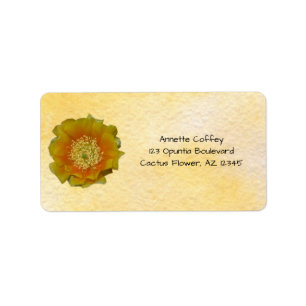 Prickly Pear Cactus Flower / Yellow & Orange / Label