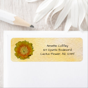 Prickly Pear Cactus Flower / Yellow & Orange / Return Address Label