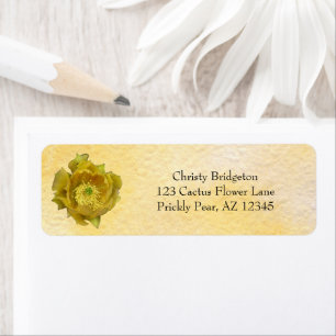 Prickly Pear Cactus Flower / Yellow / Return Address Label