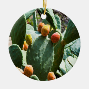 Prickly Pear Cactus Fruit Ceramic Ornament