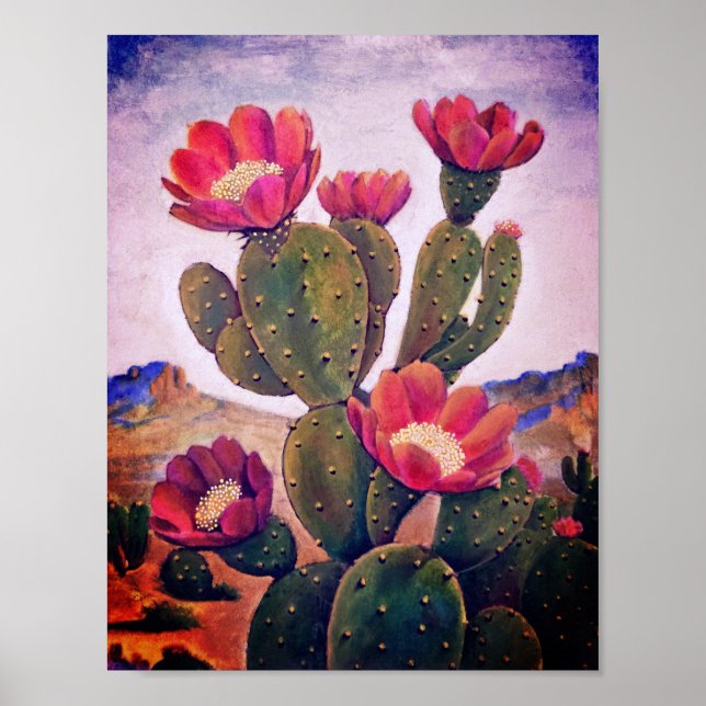 Prickly Pear Cactus in Sonoran Desert Poster (Front)