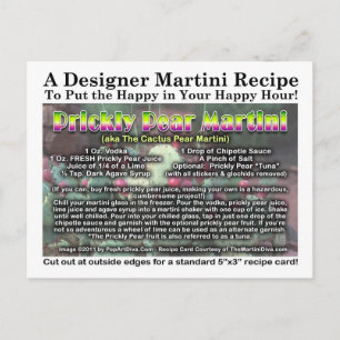Prickly Pear Cactus Pear Martini Recipe Postcard
