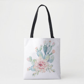 Prickly Pear Cactus Print Tote Bag