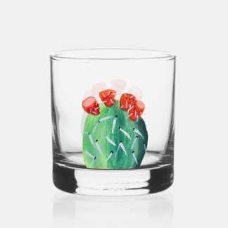 Prickly Pear Cactus Whiskey Glass