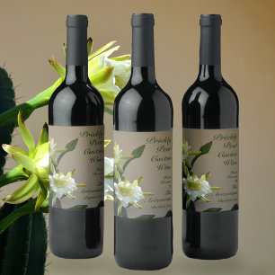 Prickly Pear Cactus Wine Floral Label