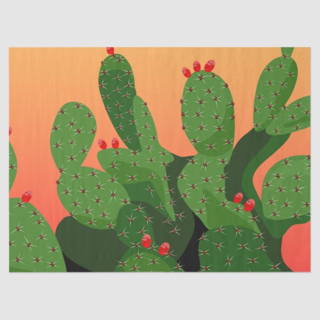 Prickly Pear Desert Sunset Decoupage Tissue Paper (Front)
