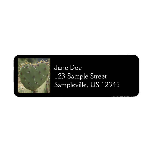 Prickly Pear Heart Return Address Label (Front)