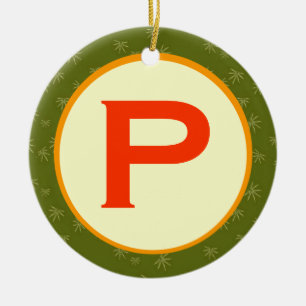 Prickly Pear Monogram Ceramic Tree Decoration