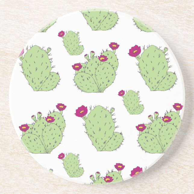 Prickly Pear Pattern Coaster (Front)