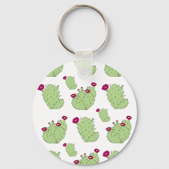 Prickly Pear Pattern Key Ring (Front)