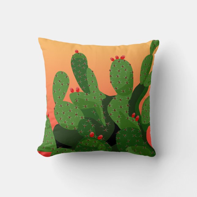 Prickly Pear Sunset Pillow (Front)