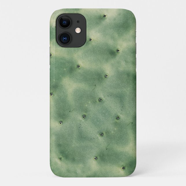 Prickly Pear Texture Pale Green iPhone 11 Case (Back)