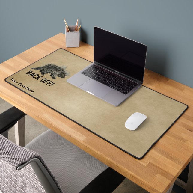 Prickly Porky - Back Off Desk Mat (Office 2)