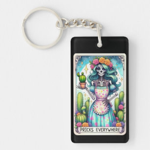 Pricks Everywhere Tarot Card Key Ring