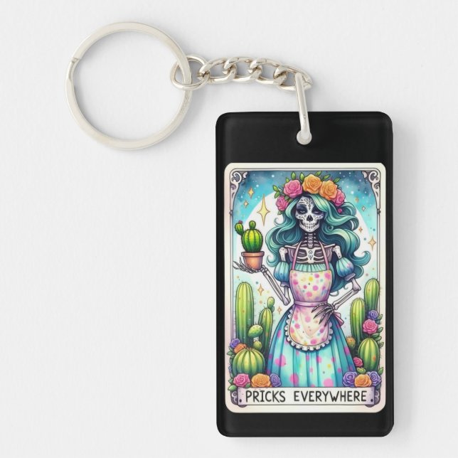 Pricks Everywhere Tarot Card Key Ring (Front)