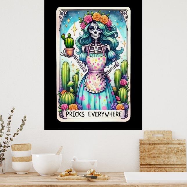 Pricks Everywhere Tarot Card Poster (Kitchen)