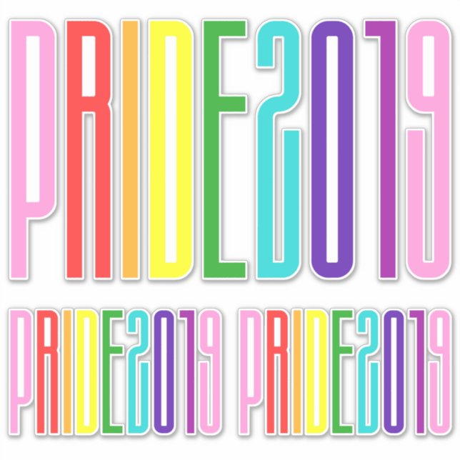 Pride 2019 Colourful Rainbow Flag Typography LGBT (Front)