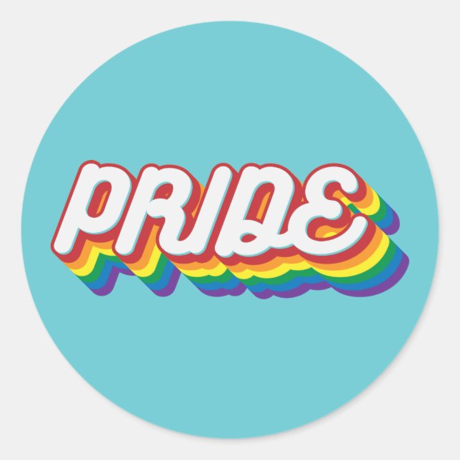 Pride | 70's Style Classic Round Sticker (Front)