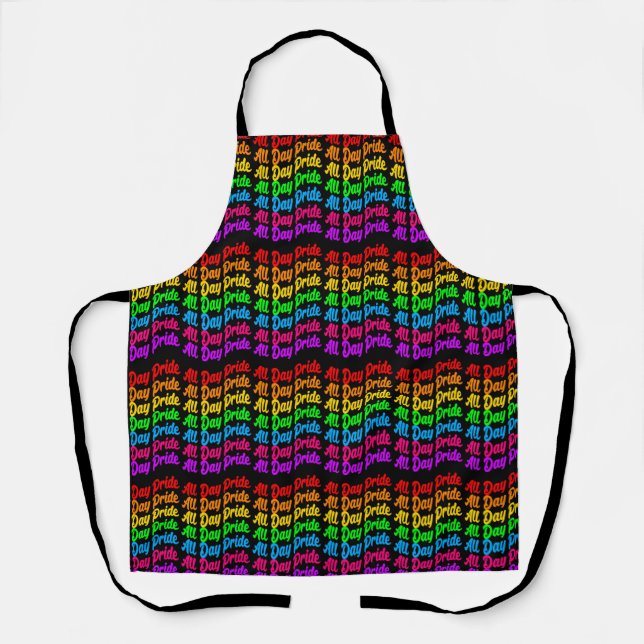 Pride All Day Rainbow Colours LGBTQ+ Apron (Front)