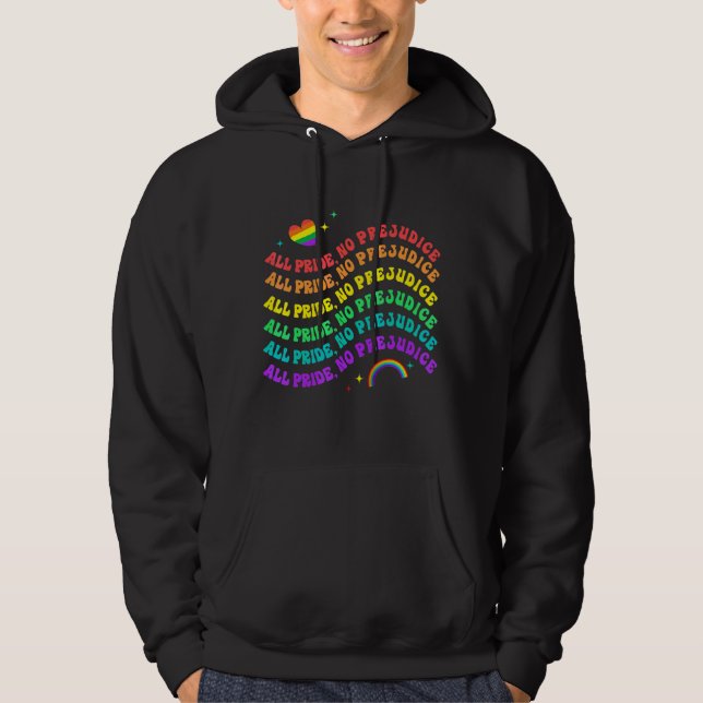Pride  All Pride No Prejudice Retro Hoodie (Front)