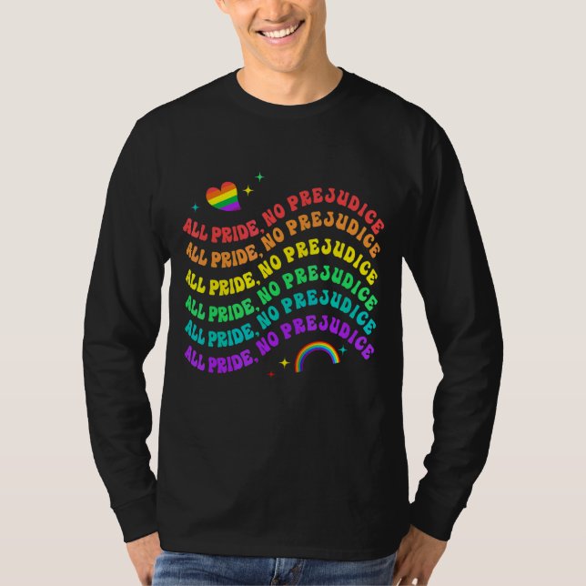 Pride  All Pride No Prejudice Retro T-Shirt (Front)