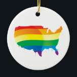 PRIDE AMERICA CERAMIC ORNAMENT<br><div class="desc">Gay Ornaments</div>