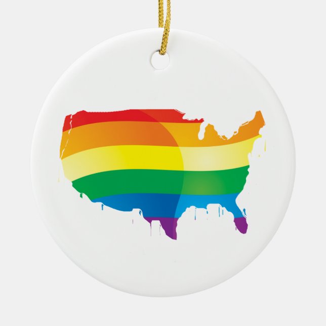 PRIDE AMERICA CERAMIC ORNAMENT (Front)