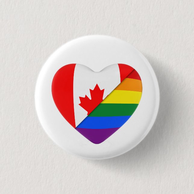 Pride and Canada  3 Cm Round Badge (Front)