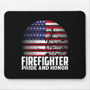 Pride And Honor Fireman Gift Proud Firefighter Quo Mouse Pad
