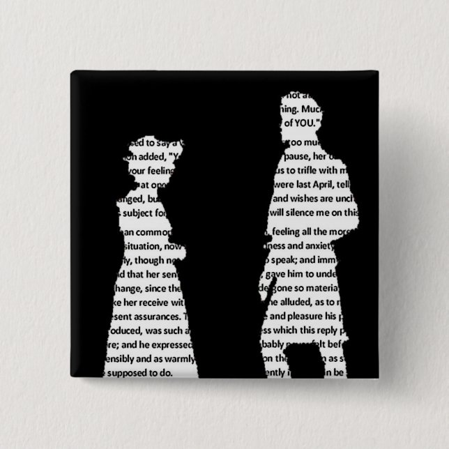 Pride and Prejudice 15 Cm Square Badge (Front)