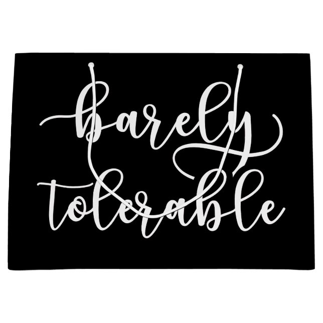 Pride And Prejudice - Barely Tolerable I Large Gift Bag (Front)