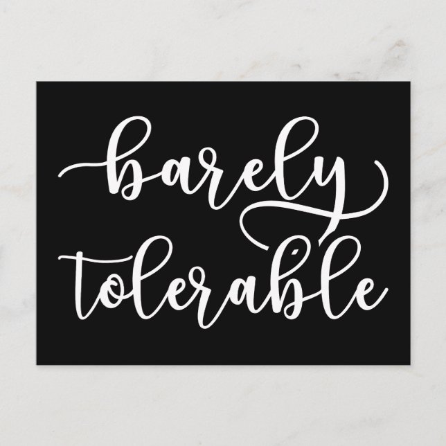 Pride And Prejudice - Barely Tolerable I Postcard (Front)