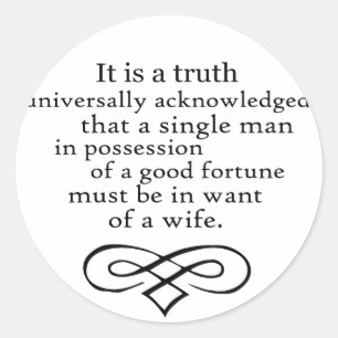 Pride and Prejudice Classic Round Sticker