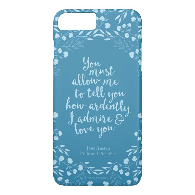 Pride and Prejudice Floral Love Quote Case-Mate iPhone Case (Back)