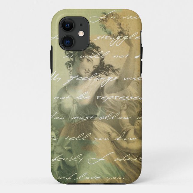 Pride and prejudice handwriting victorian Case-Mate iPhone case (Back)