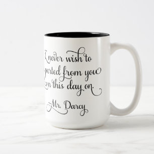 Pride and Prejudice Mr Darcy Quote Jane Austen Two-Tone Coffee Mug
