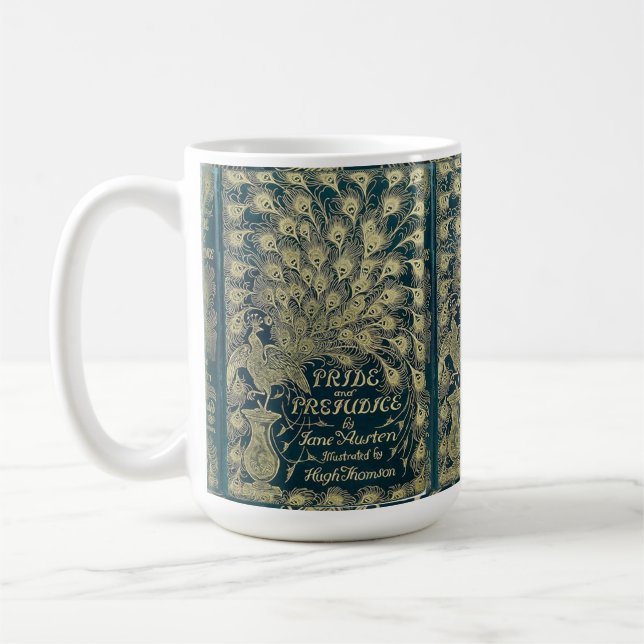 Pride and Prejudice Peacock Cover Coffee Mug (Left)