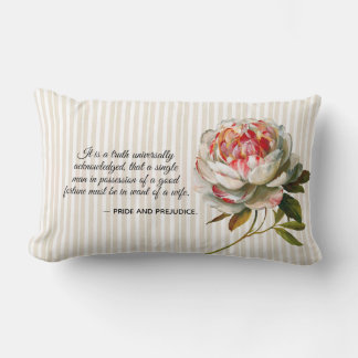 Pride and Prejudice pretty floral striped Lumbar Cushion