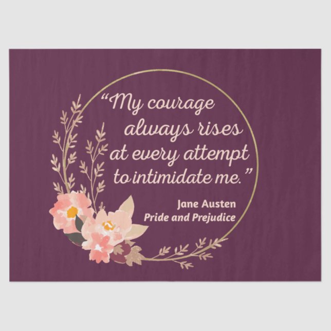 Pride and Prejudice Quote I - Cute Style Tissue Paper (Front)