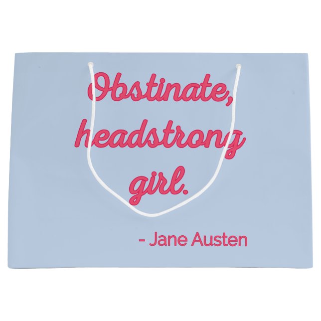 Pride and Prejudice Quote II - Cute Style Large Gift Bag (Front)