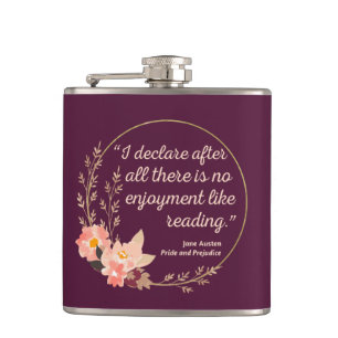 Pride and Prejudice Quote III - Cute Style Hip Flask