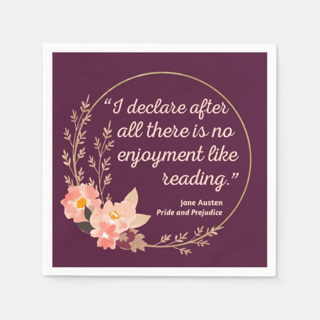 Pride and Prejudice Quote III - Cute Style Napkin (Front)