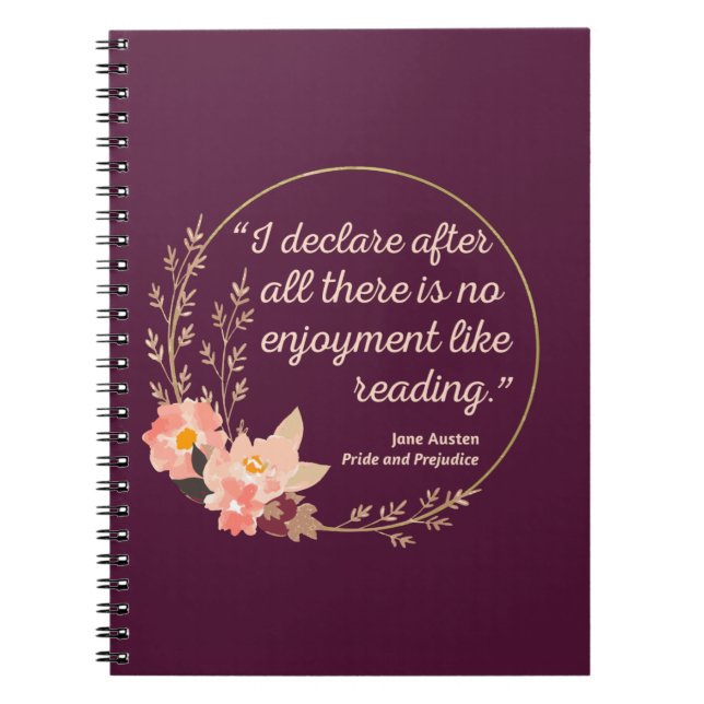 Pride and Prejudice Quote III - Cute Style Notebook (Front)