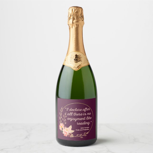 Pride and Prejudice Quote III - Cute Style Sparkling Wine Label (Front)